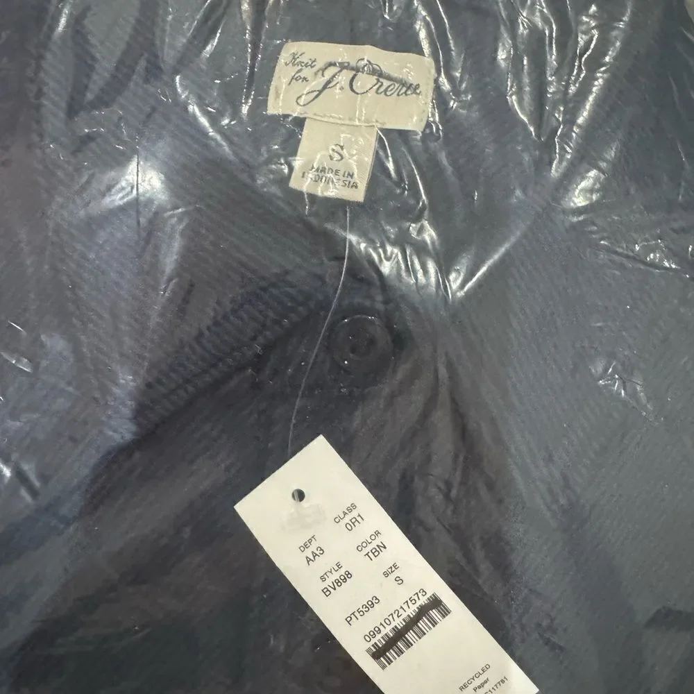 NWT J CREW Seaboard soft-knit shirt in Twill Blue Navy